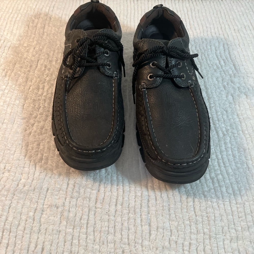 Men's Camel Crown Black Leather Shoes